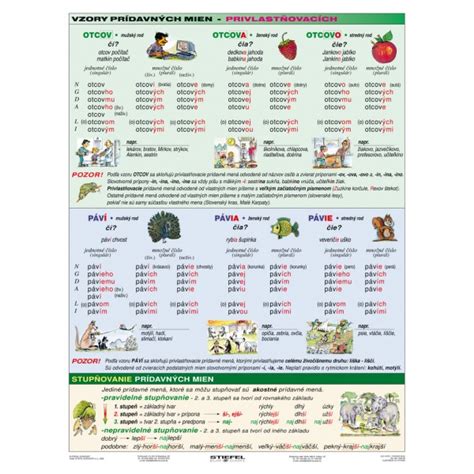 Tabuľka skloňovacích vzorov prídavných mien