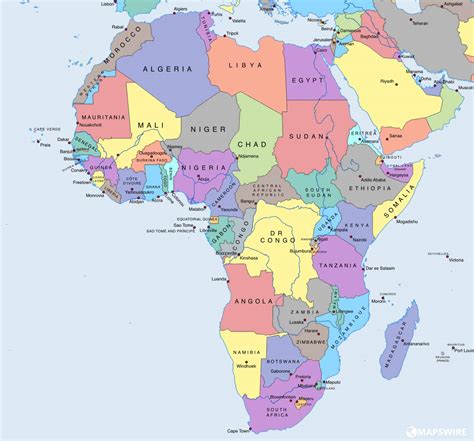 Mapa prírodných pásiem Afriky