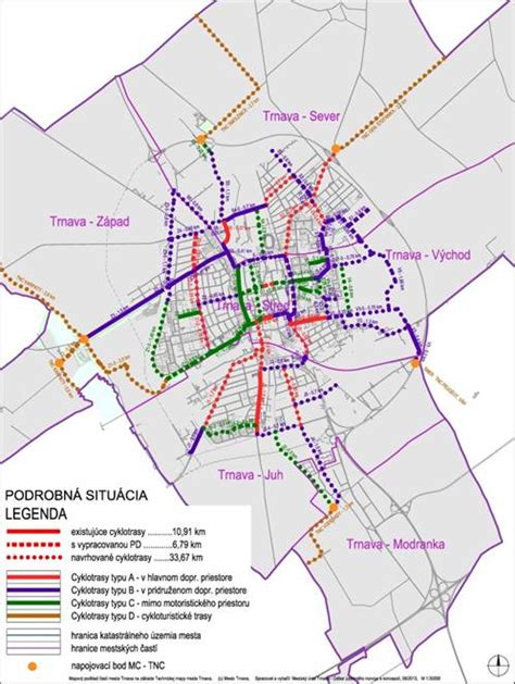 Mapa cyklochodníkov v Humennom