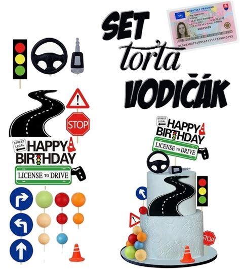 Sada zápichov na tortu s motívom nákladných áut