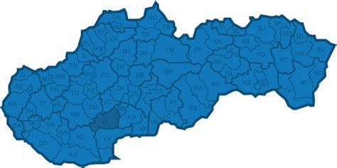 Mapa regiónu Tekov na Slovensku