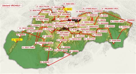 Mapa slovenských hôr