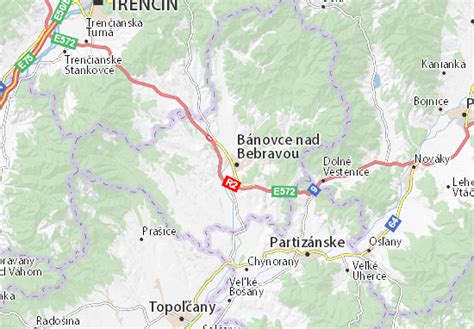 Mapa regiónu Bánovce nad Bebravou s vyznačenými pekárňami