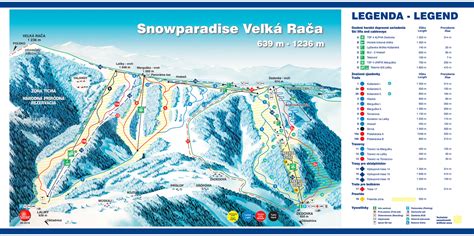 Mapa lyžiarskeho strediska Veľká Rača - Oščadnica