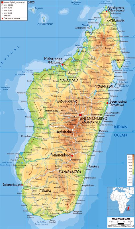 Mapa Madagaskaru s vyznačeným Sambirano