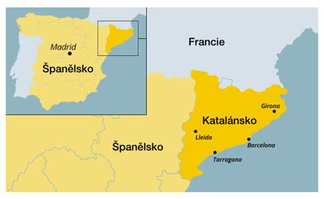 Mapa Katalánska s vyznačenými tradičnými jedlami
