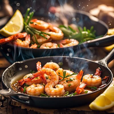 krevety pripravené na panvici