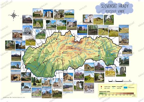 Mapa regiónu s vyznačenými hradmi a kaštieľmi
