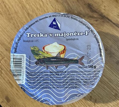 Grafické znázornenie nutričných hodnôt Tresky v majonéze