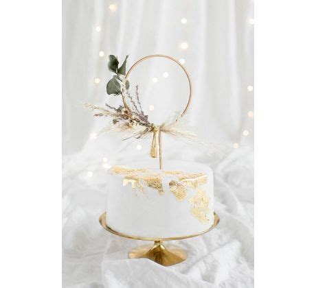Zlaté zrkadlové zápichy na svadobnú tortu