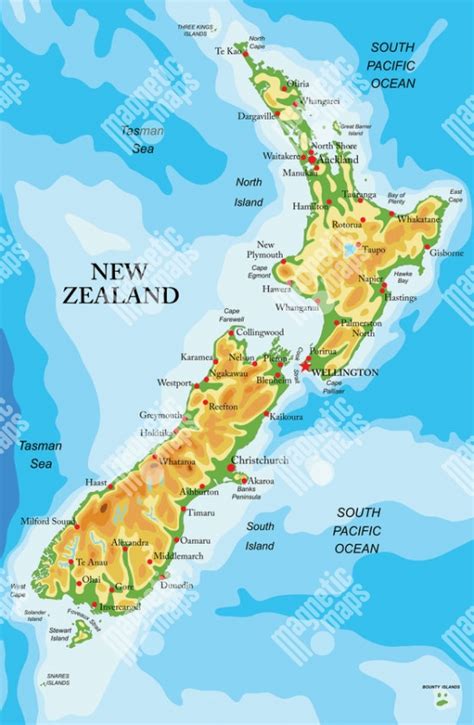 Mapa Nového Zélandu