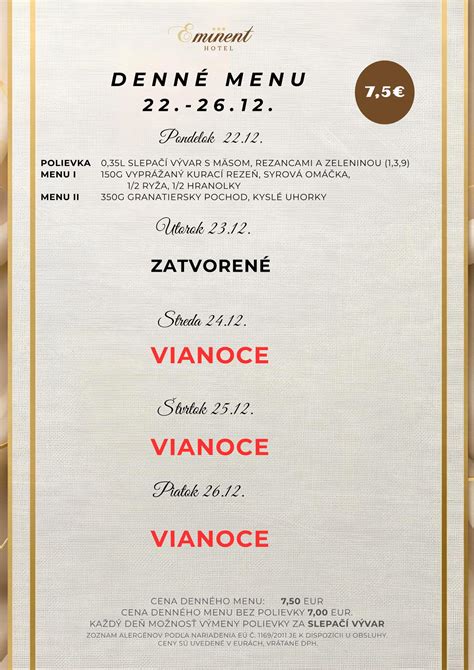 Príklad prehľadného a atraktívneho denného menu
