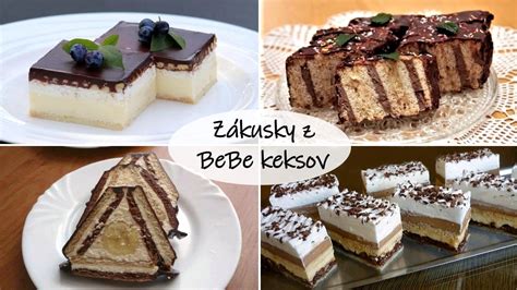 Infografika s prehľadom rôznych druhov nepečených koláčov z BeBe keksov