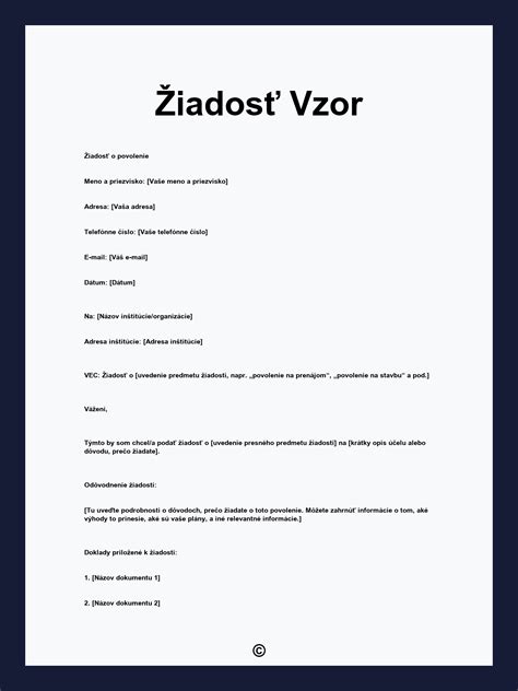 Vzor žiadosti o sociálnu službu