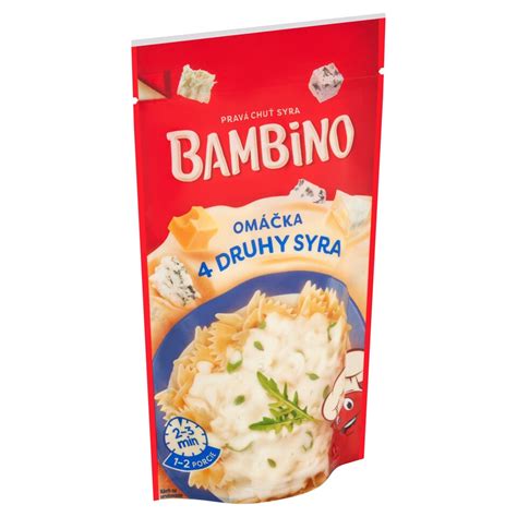Etiketa syra Bambino s uvedeným zložením