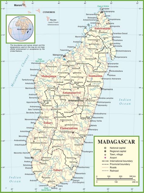 Mapa Madagaskaru s vyznačenými oblasťami pestovania vanilky