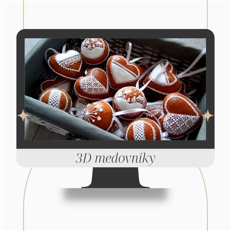 Hotové 3D medovníkové srdiečka