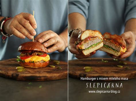 Hotový, šťavnatý hamburger
