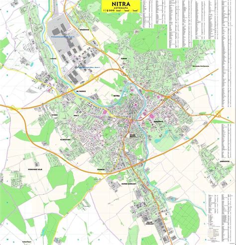 Mapa mesta Nitra