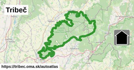 Mapa pohoria Tribeč