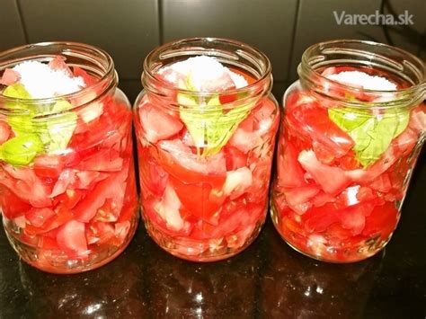 Zavárané paradajky v pohároch