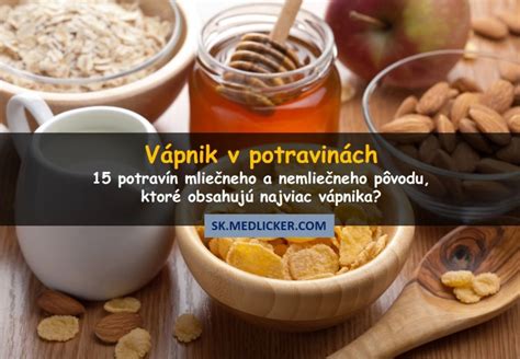 Ilustrácia s obsahom vápnika v mlieku a iných potravinách