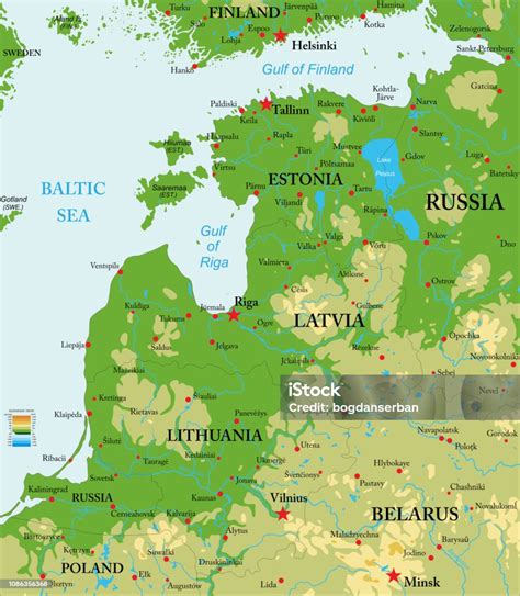 Mapa krajín V4 a pobaltských štátov