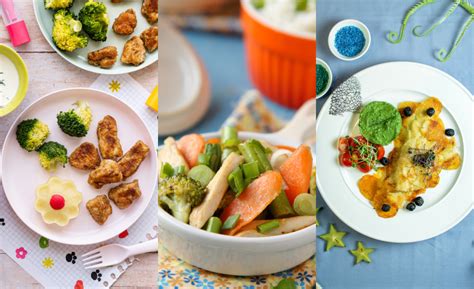 Obrázok rôznych druhov zdravých príkrmov pre deti.