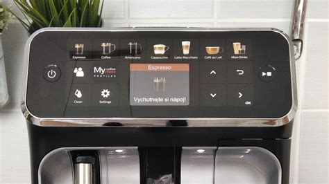 Prehľad funkcií automatického kávovaru na displeji