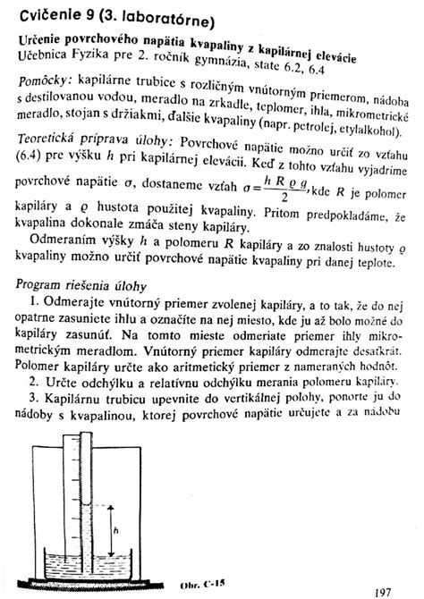 Ilustrácia povrchového napätia kvapaliny