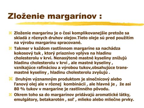 Zloženie margarínu