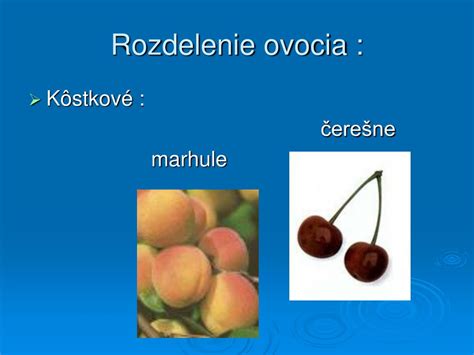 Rozdelenie ovocia a zeleniny podľa botanickej klasifikácie