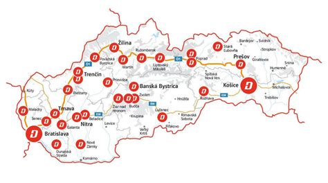 Mapa servisných bodov Oriflame