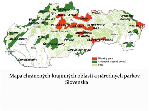 Mapa chránených území na Slovensku