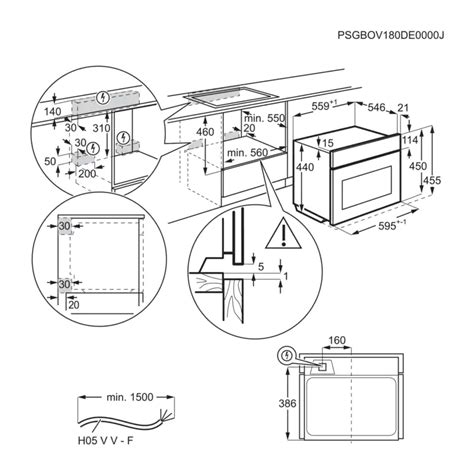 Rozmery vstavané rúry Electrolux