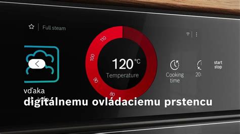 Detailný pohľad na ovládací panel parnej rúry Bosch