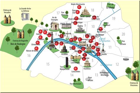 Mapa historických miest Paríža spojených s revolúciou