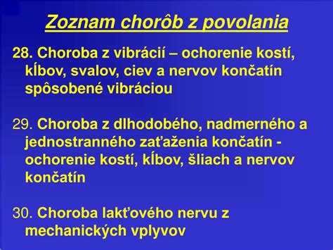 Ilustračná schéma chorôb z povolania