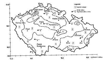 Mapa s vyznačením vhodných klimatických oblastí pre pestovanie papriky na Slovensku