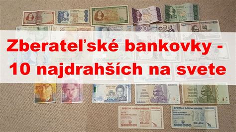 Zberateľské bankovky s rôznymi sériami a ročníkmi