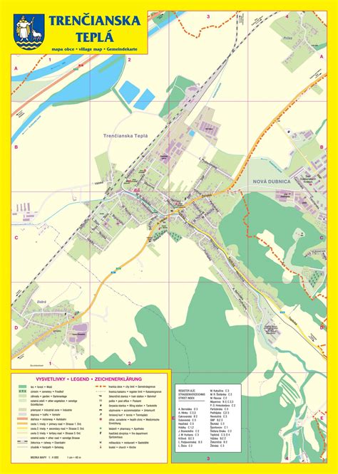 Mapa Trenčianskej Teplej a okolia s vyznačenými farmami