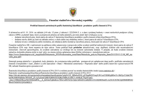 Tabuľka s prehľadom stavebných činností podľa CPA