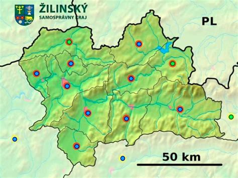 Mapa Žilinského kraja