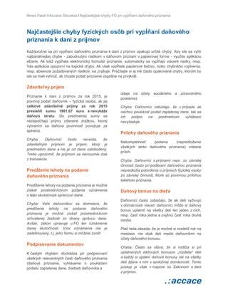 Štruktúra daňového priznania fyzickej osoby