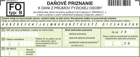 Ilustrácia tlačiva na daňové priznanie