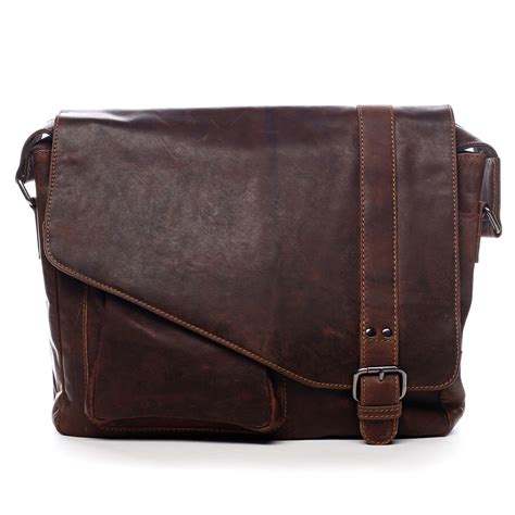 Pánska kožená taška cez plece Bullcaptain svetlohnedá