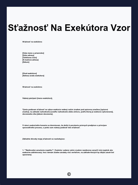 Ilustrácia procesu podania sťažnosti