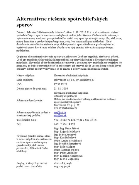 Grafické znázornenie procesu mimosúdneho riešenia sporov