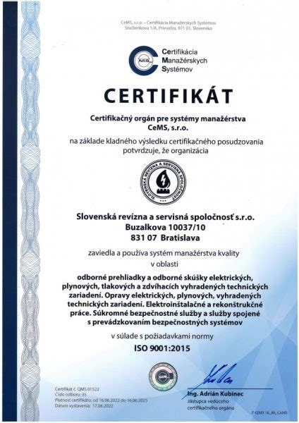 Certifikát kvality