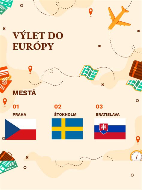 Ilustrácia znázorňujúca rôzne európske mestá s francúzskymi nápismi